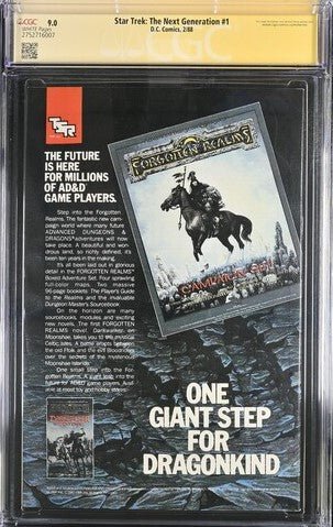 Star Trek: The Next Generation #1 DC Comics CGC Signature Series 9.0 Cast x4 Signed Crosby, De Lancie, Spiner, Mcfadden - Image 3