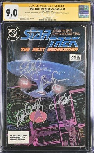 Star Trek: The Next Generation #1 DC Comics CGC Signature Series 9.0 Cast x4 Signed Crosby, De Lancie, Spiner, Mcfadden - Image 6