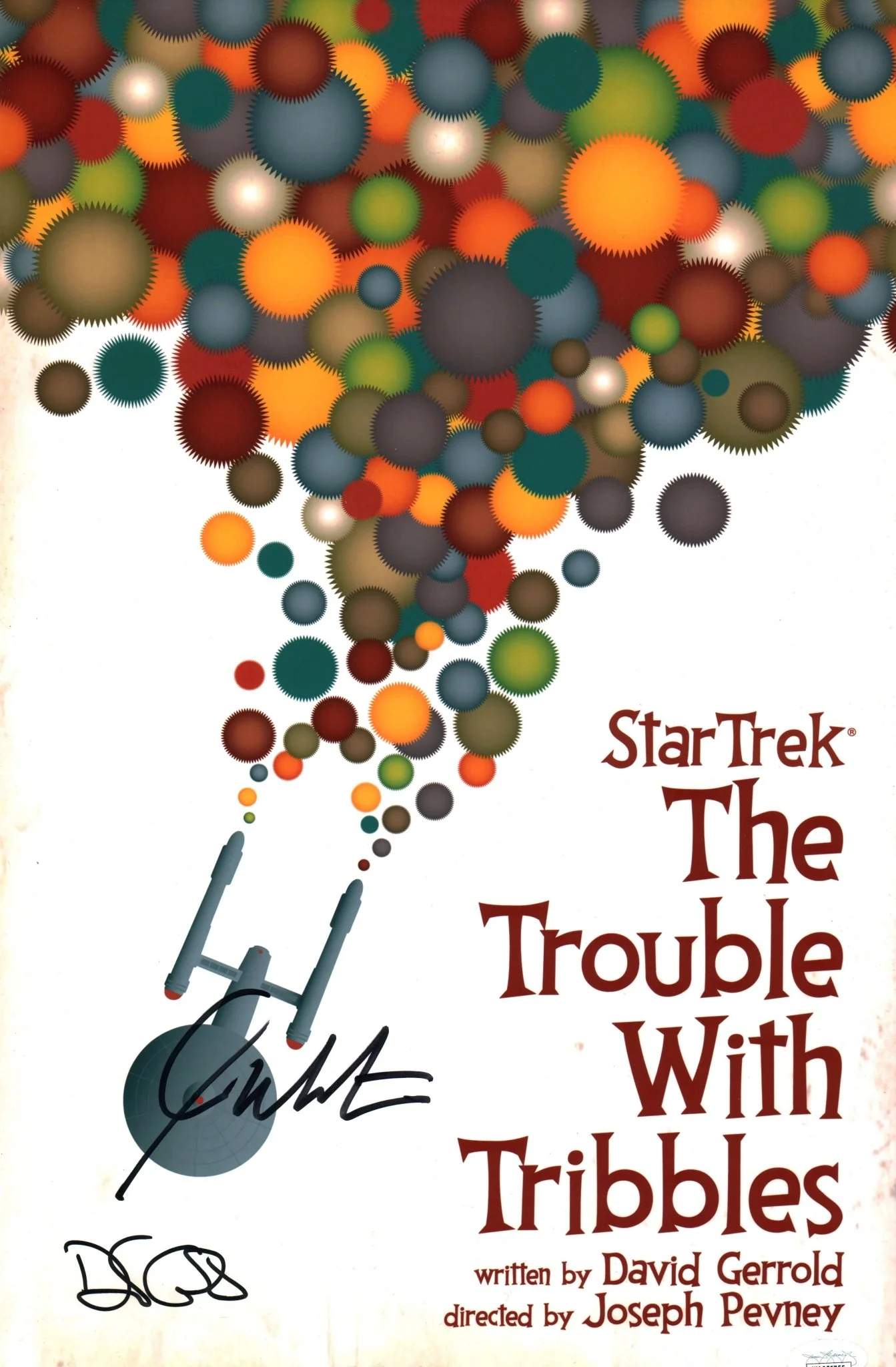 Star Trek: The Trouble With Tribbles 11x17 Photo Poster Cast x2 Signed Gerrold, Shatner JSA Certified Autograph - Image 2