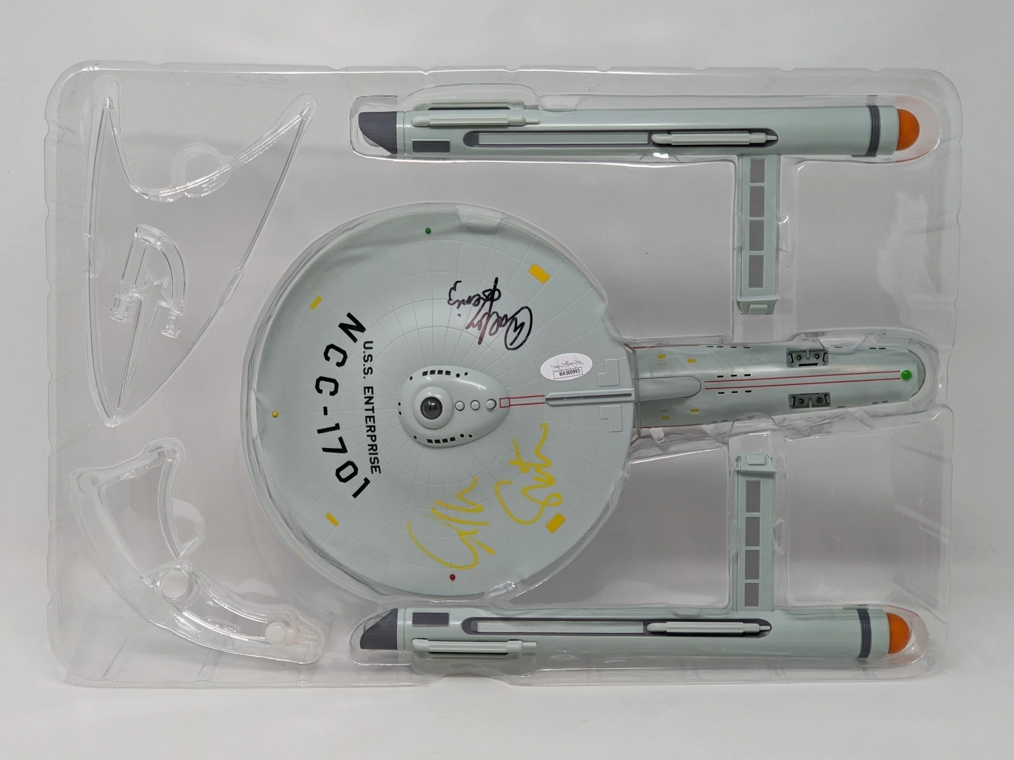 Star Trek USS Enterprise Playmates Model NCC-1701 x2 Signed Koenig Shatner JSA Certified Autograph - Image 14