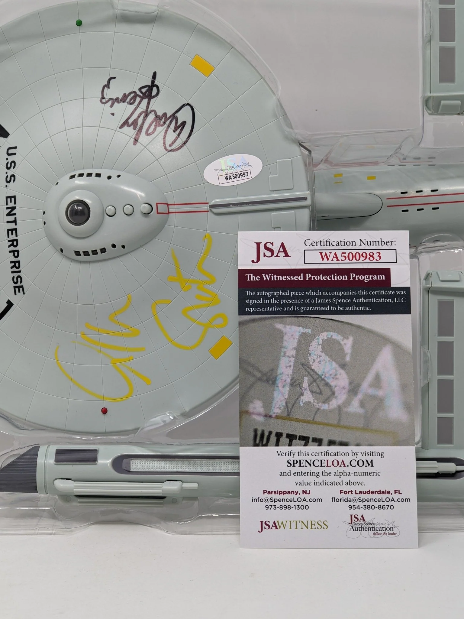 Star Trek USS Enterprise Playmates Model NCC-1701 x2 Signed Koenig Shatner JSA Certified Autograph - Image 15