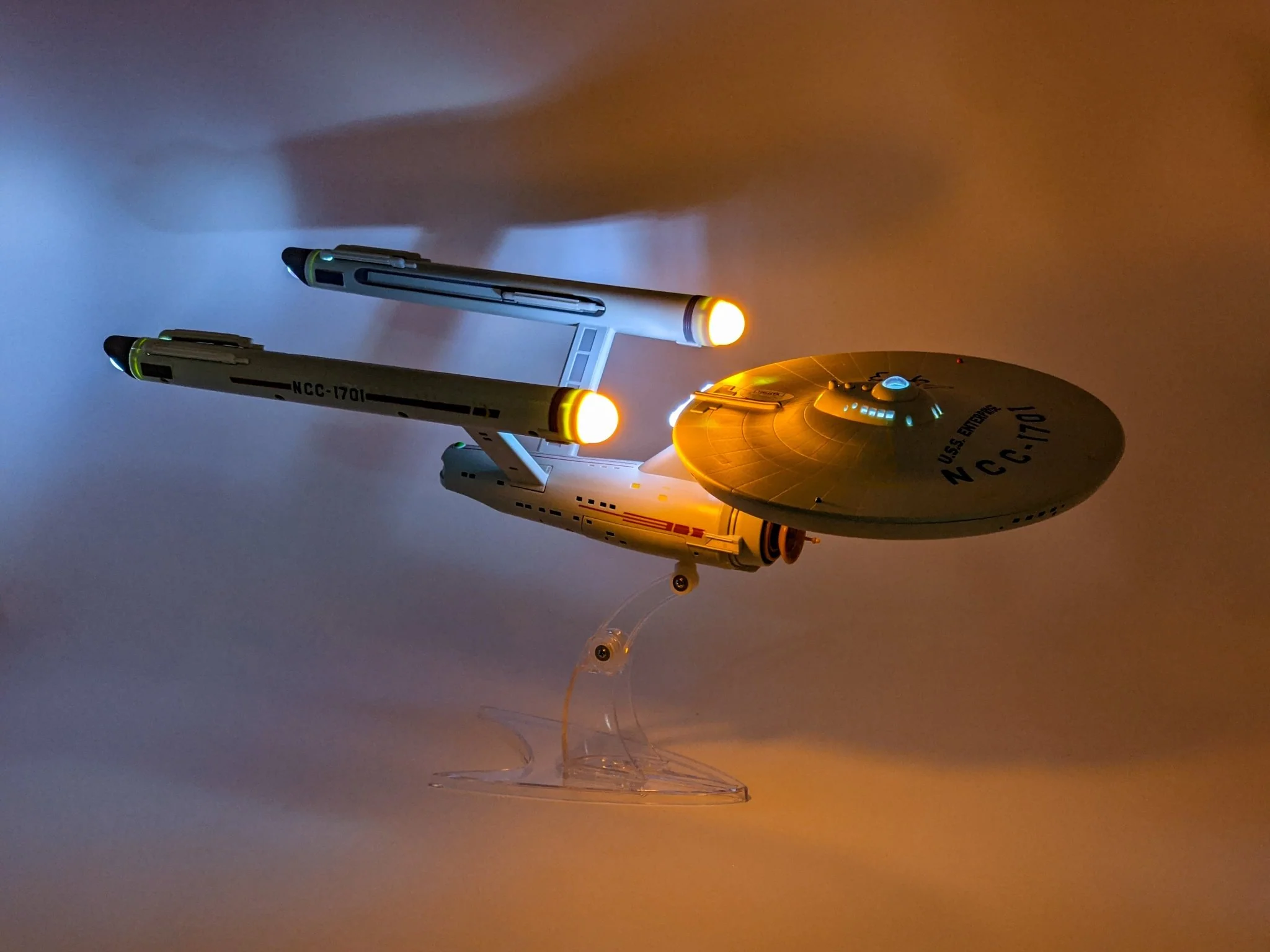 Star Trek USS Enterprise Playmates Model NCC-1701 x2 Signed Koenig Shatner JSA Certified Autograph - Image 2