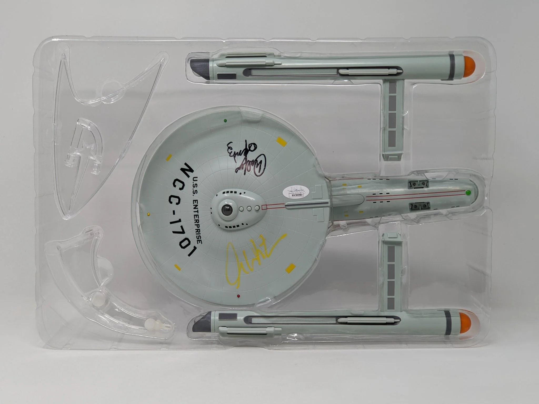 Star Trek USS Enterprise Playmates Model NCC-1701 x2 Signed Koenig Shatner JSA Certified Autograph - Image 25
