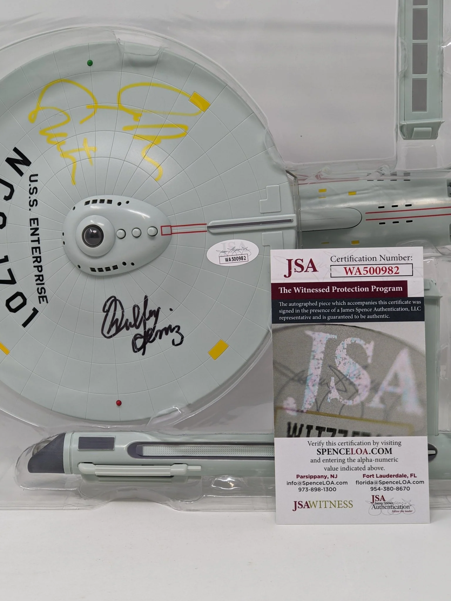 Star Trek USS Enterprise Playmates Model NCC-1701 x2 Signed Koenig Shatner JSA Certified Autograph - Image 5