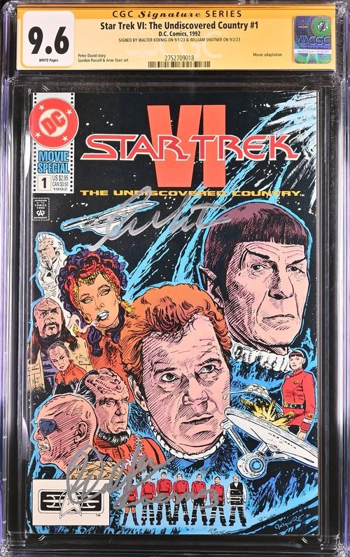 Star Trek VI: The Undiscovered Country #1 DC Comics CGC Signature Series 9.6 Cast x2 Signed Koenig, Shatner - Image 2