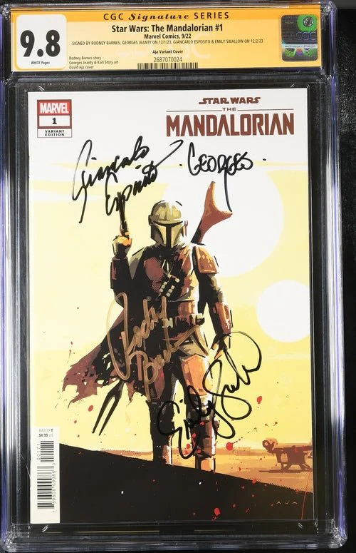 Star Wars: The Mandalorian #1 Aja Variant Marvel Comics CGC Signature Series 9.8 Signed x4 by Barnes, Jeanty, Esposito, Swallow - Image 6