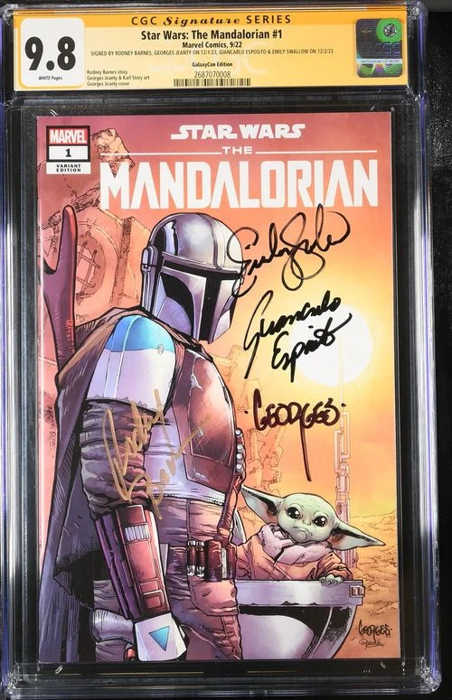 Star Wars: The Mandalorian #1 Galaxycon Exclusive CGC Marvel Comics Signature Series 9.8 x4 Signed Barnes, Jeanty, Esposito, Swallow - Image 32