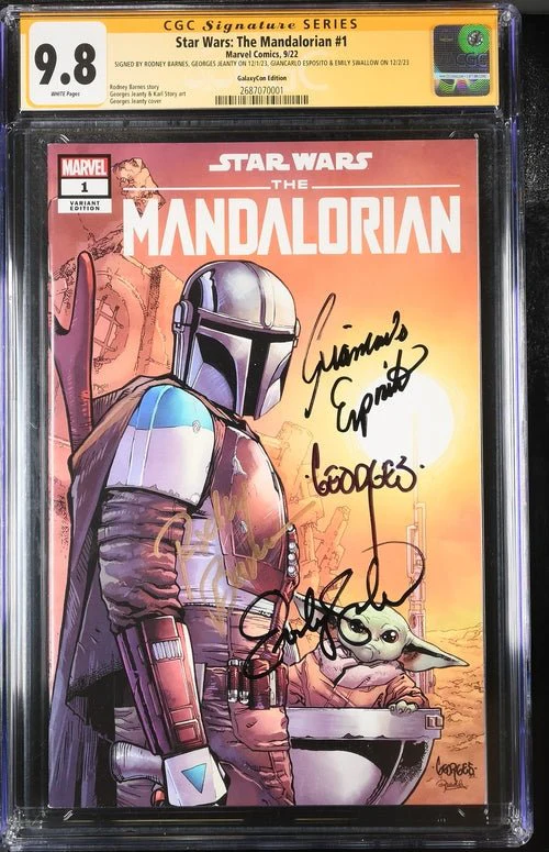 Star Wars: The Mandalorian #1 Galaxycon Exclusive CGC Marvel Comics Signature Series 9.8 x4 Signed Barnes, Jeanty, Esposito, Swallow - Image 4