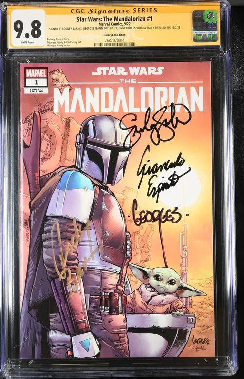 Star Wars: The Mandalorian #1 Galaxycon Exclusive CGC Marvel Comics Signature Series 9.8 x4 Signed Barnes, Jeanty, Esposito, Swallow - Image 8