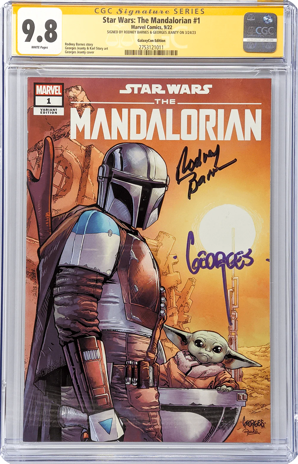 Star Wars: The Mandalorian #1 GalaxyCon Raleigh 2022 Exclusive Variant CGC Signature Series 9.8 Signed Barnes & Jeanty - Image 12