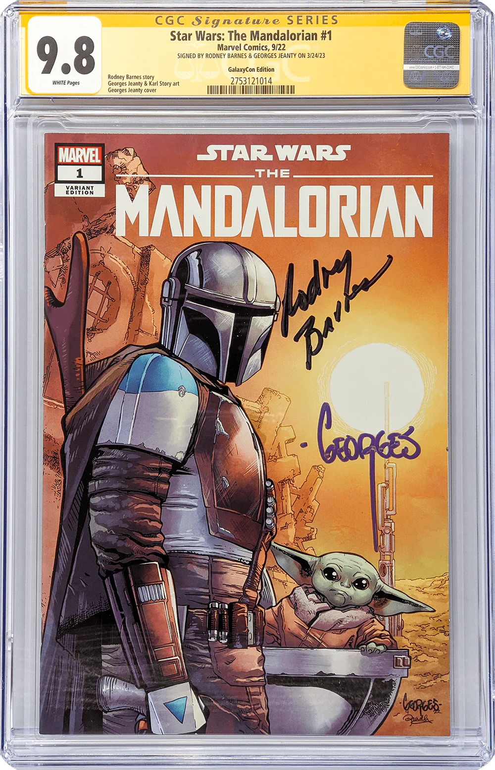 Star Wars: The Mandalorian #1 GalaxyCon Raleigh 2022 Exclusive Variant CGC Signature Series 9.8 Signed Barnes & Jeanty - Image 14