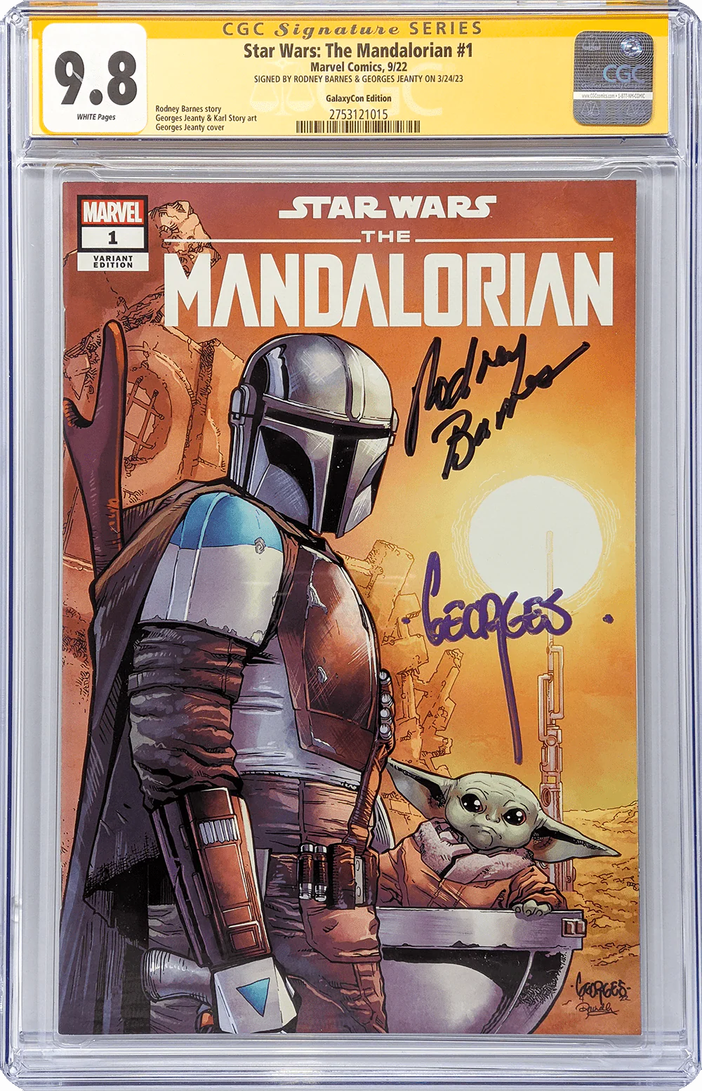 Star Wars: The Mandalorian #1 GalaxyCon Raleigh 2022 Exclusive Variant CGC Signature Series 9.8 Signed Barnes & Jeanty - Image 16