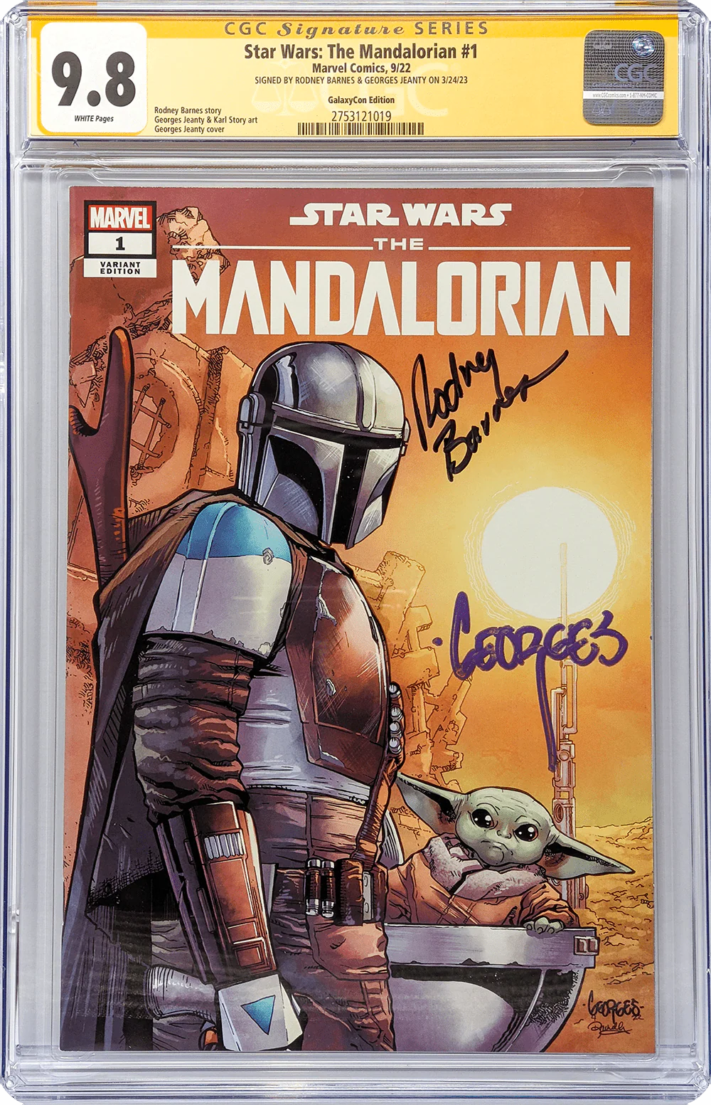 Star Wars: The Mandalorian #1 GalaxyCon Raleigh 2022 Exclusive Variant CGC Signature Series 9.8 Signed Barnes & Jeanty - Image 24