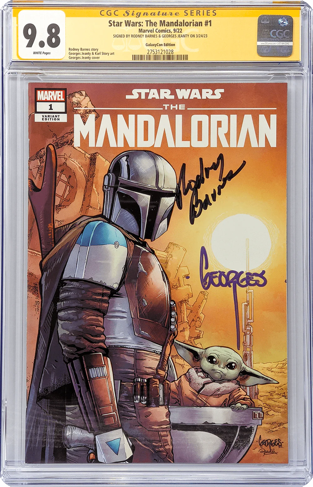 Star Wars: The Mandalorian #1 GalaxyCon Raleigh 2022 Exclusive Variant CGC Signature Series 9.8 Signed Barnes & Jeanty - Image 34