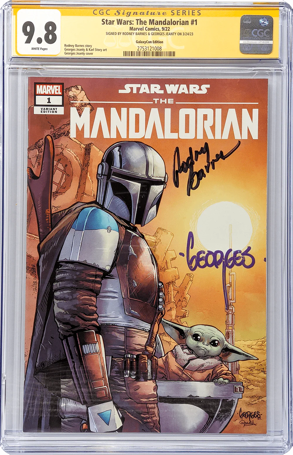 Star Wars: The Mandalorian #1 GalaxyCon Raleigh 2022 Exclusive Variant CGC Signature Series 9.8 Signed Barnes & Jeanty - Image 38