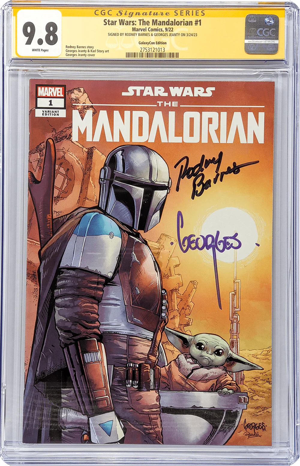 Star Wars: The Mandalorian #1 GalaxyCon Raleigh 2022 Exclusive Variant CGC Signature Series 9.8 Signed Barnes & Jeanty - Image 40