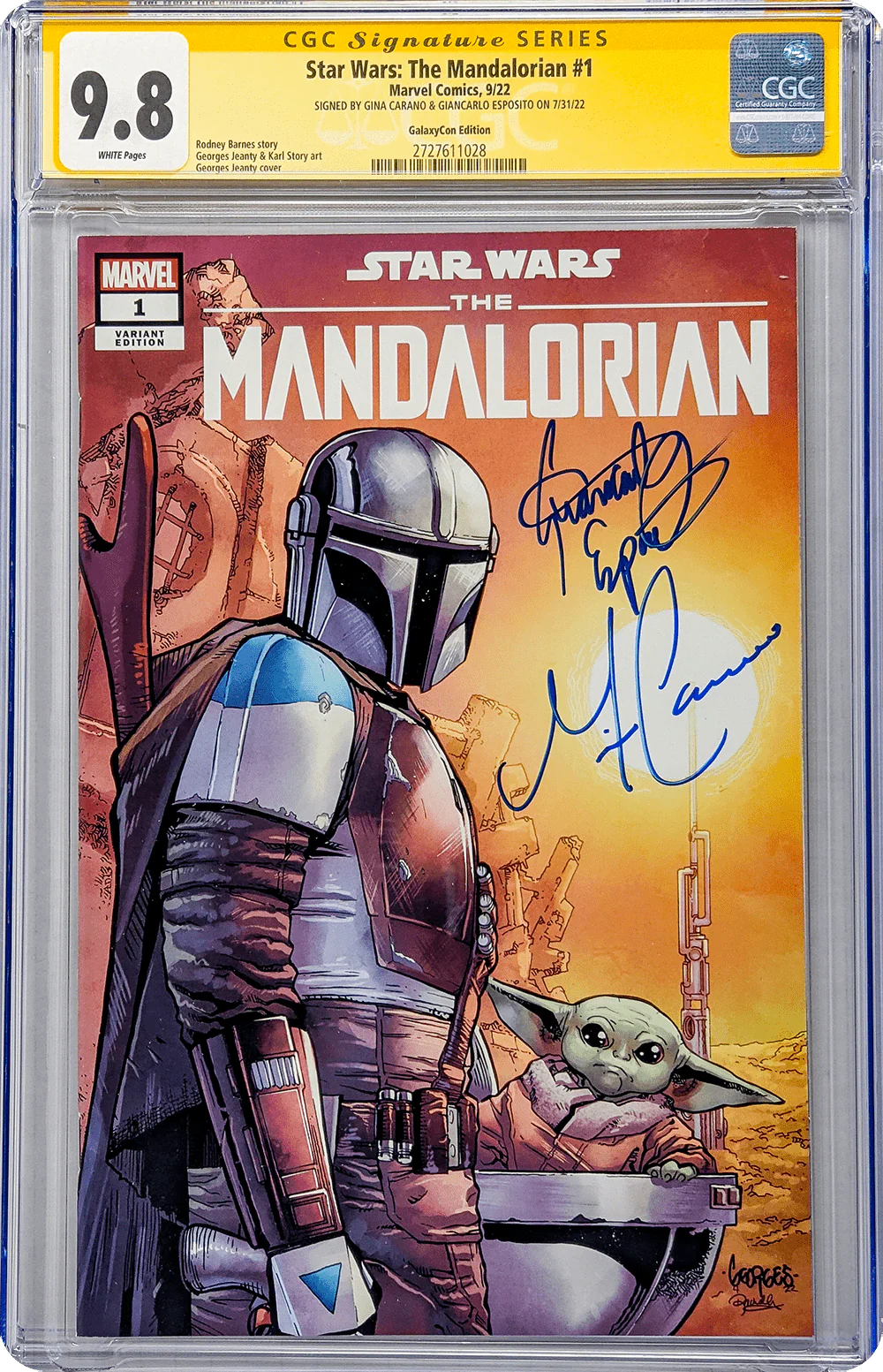 Star Wars: The Mandalorian #1 GalaxyCon Edition Marvel Comics CGC Signature Series 9.8 Signed Carano, Esposito - Image 14