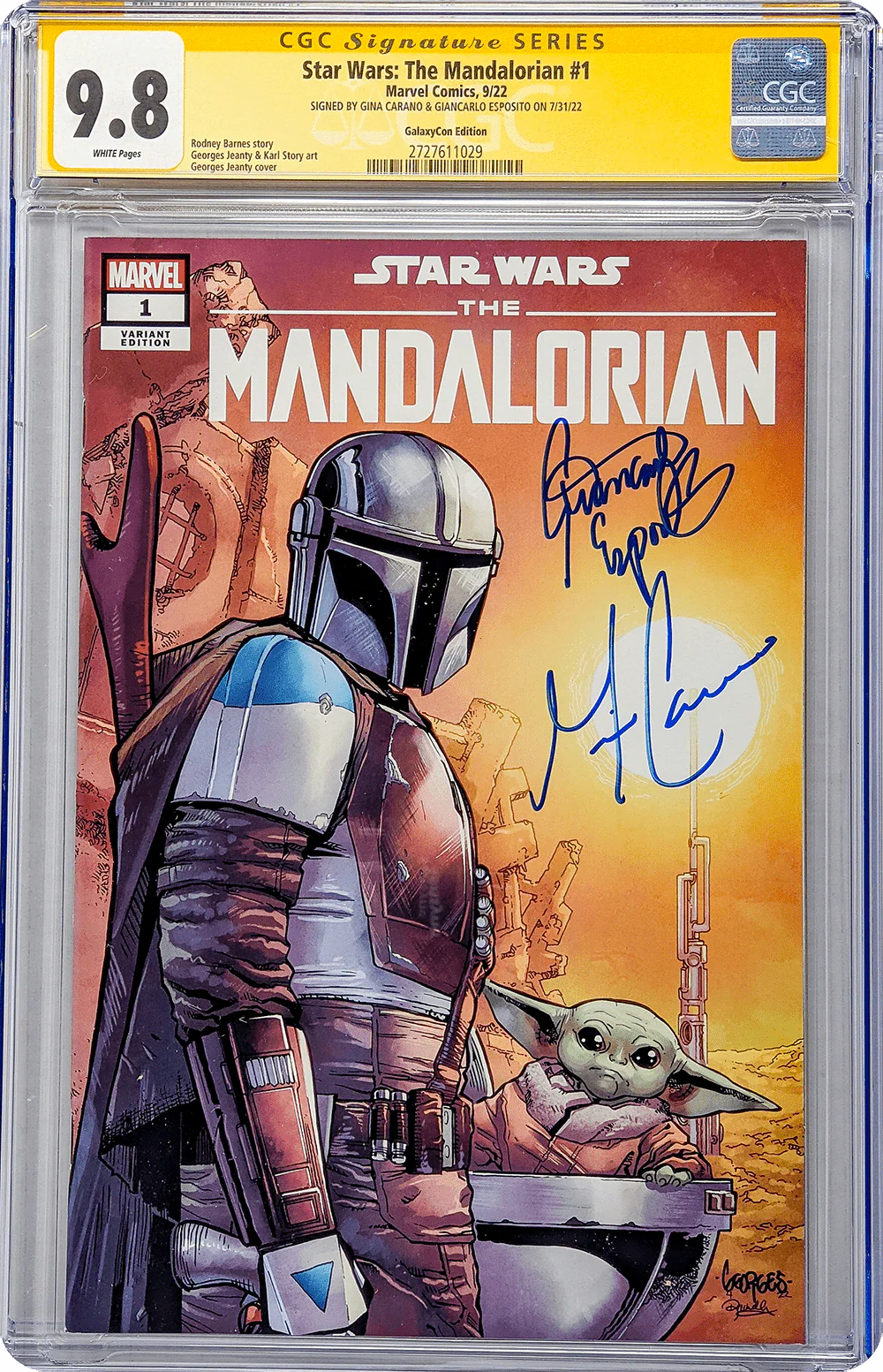 Star Wars: The Mandalorian #1 GalaxyCon Edition Marvel Comics CGC Signature Series 9.8 Signed Carano, Esposito - Image 16