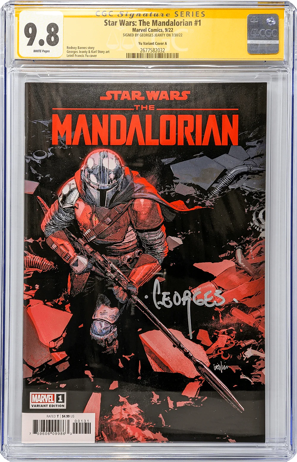 Star Wars: The Mandalorian #1 Marvel Comics Cover A CGC Signature Series 9.8 Signed Georges Jeanty - Image 2