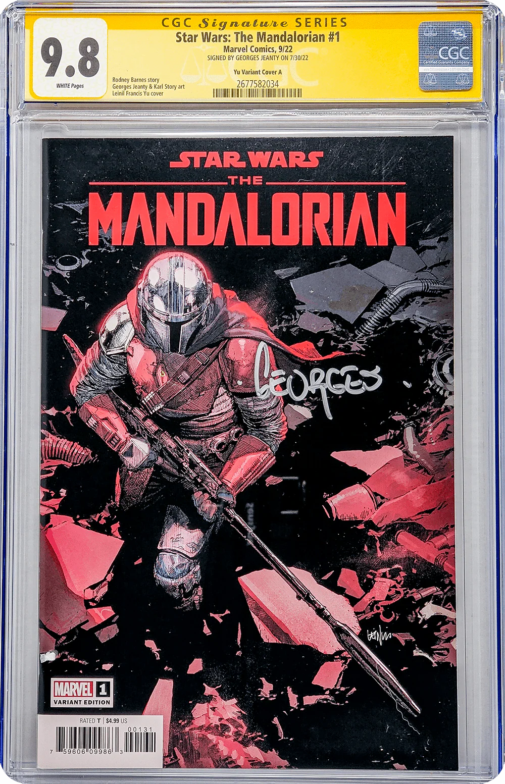 Star Wars: The Mandalorian #1 Marvel Comics Cover A CGC Signature Series 9.8 Signed Georges Jeanty - Image 4