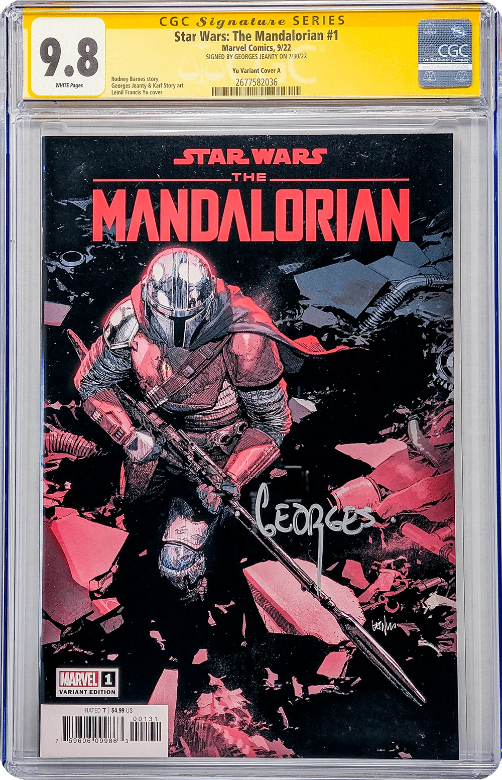 Star Wars: The Mandalorian #1 Marvel Comics Cover A CGC Signature Series 9.8 Signed Georges Jeanty - Image 6