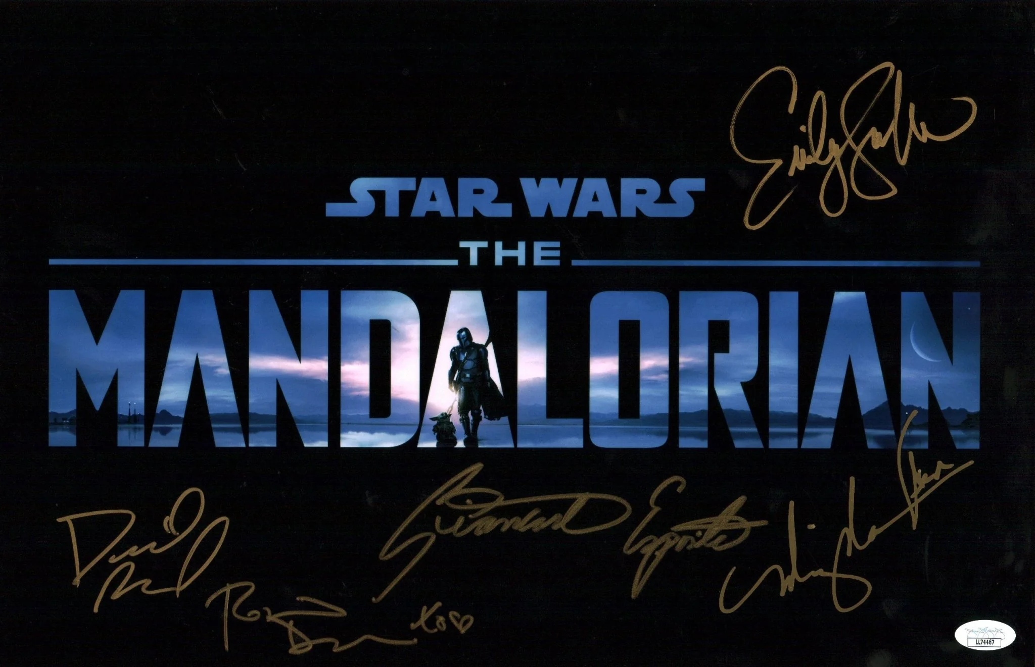 Star Wars The Mandalorian 11x17 Photo Poster Signed Autograph Acord Dawson Esposito Swallow Wen  JSA Certified Autograph - Image 5