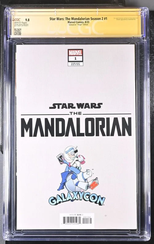 Star Wars The Mandalorian Season 2 #1 Marvel Comics CGC Signature Series 9.8 Signed Barnes, Jeanty - Image 3