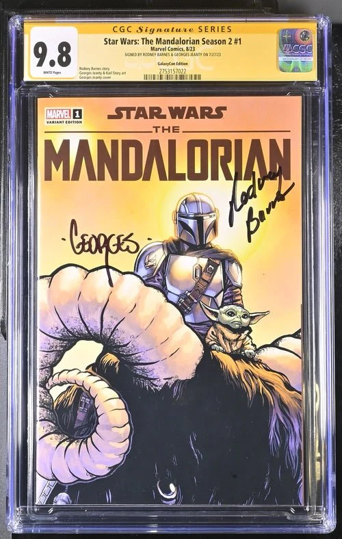 Star Wars: The Mandalorian Season 2 #1 Marvel Comic CGC Signature Series 9.8 Signed Barnes, Jeanty - Image 4