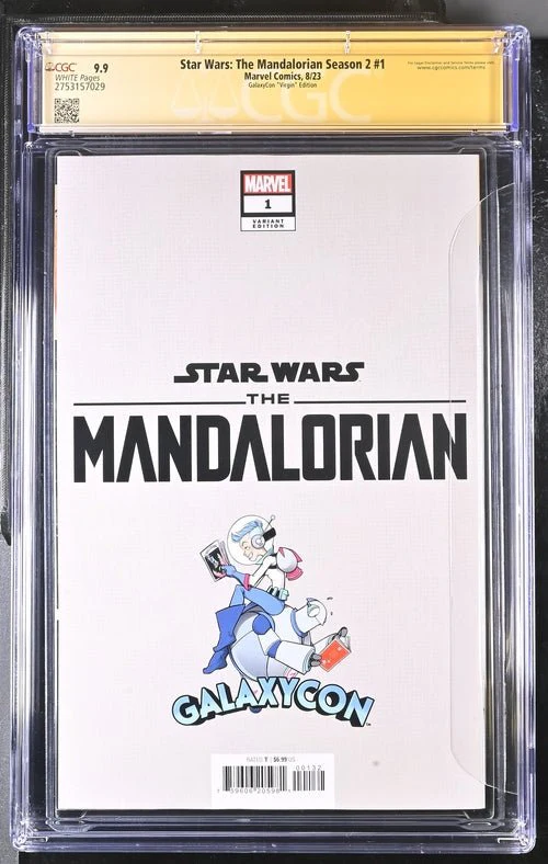 Star Wars: The Mandalorian Season 2 #1 Marvel Comics Galaxycon "Virgin" Exclusive CGC Signature Series 9.9 Mint Signed Barnes, Geanty - Image 3