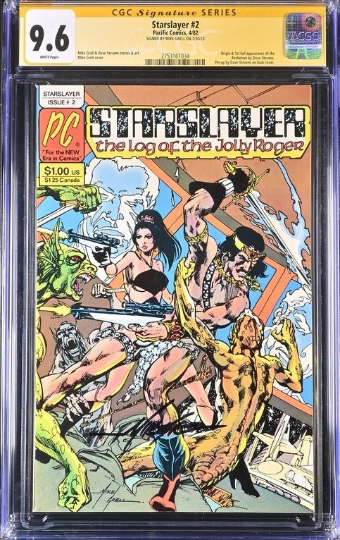 Starslayer #2 Pacific Comics CGC Signature Series 9.6 Signed Mike Grell - Image 2
