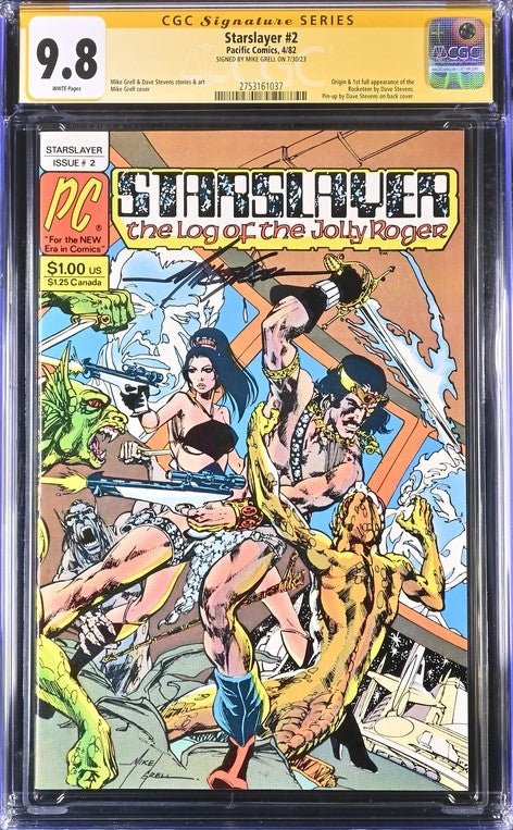 Starslayer #2 Pacific Comics CGC Signature Series 9.8 Signed Mike Grell - Image 2