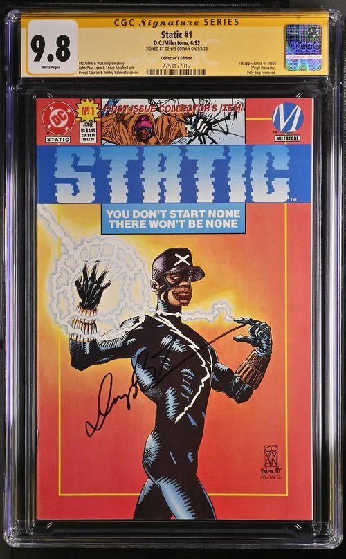 Static #1 Collector's Edition DC/Milestone CGC Signature Series 9.8 Signed Denys Cowan - Image 4