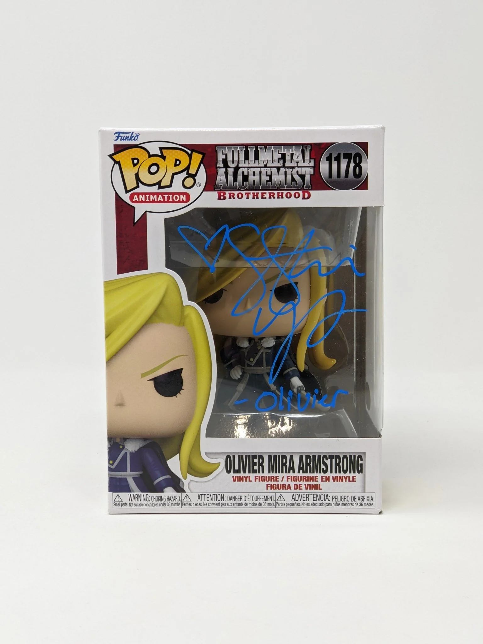 Stephanie Young Fullmetal Alchemist Olivier Mira Armstrong #1178 Signed Funko Pop JSA Certified Autograph - Image 4