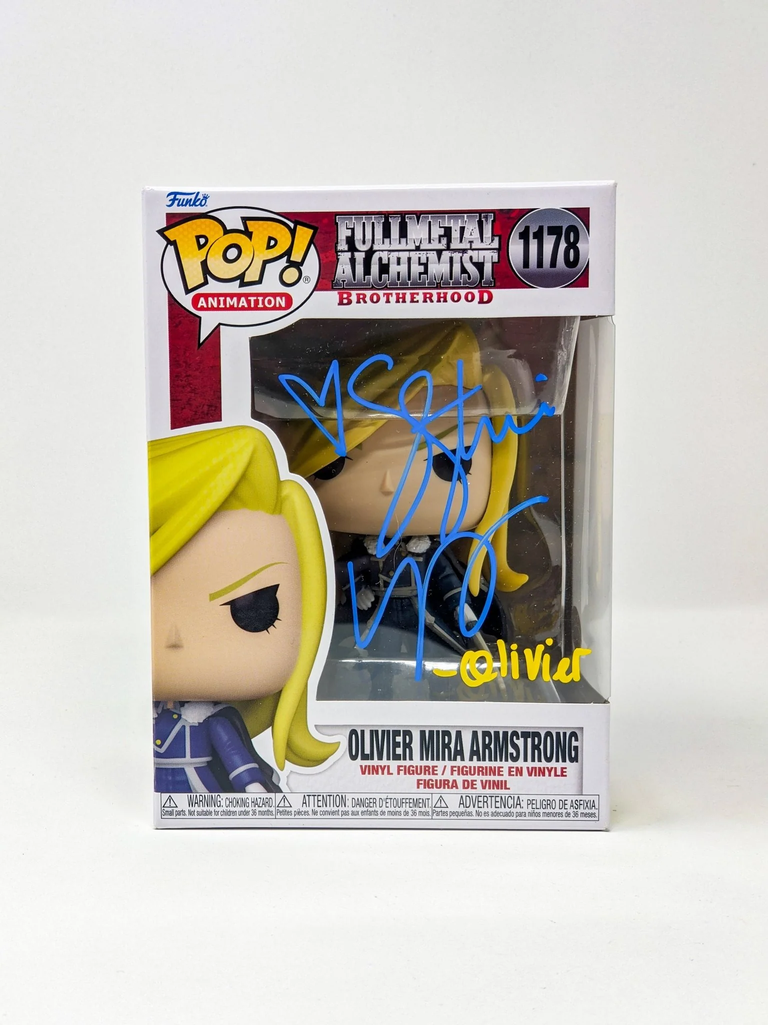 Stephanie Young Fullmetal Alchemist Olivier Mira Armstrong #1178 Signed Funko Pop JSA Certified Autograph - Image 5
