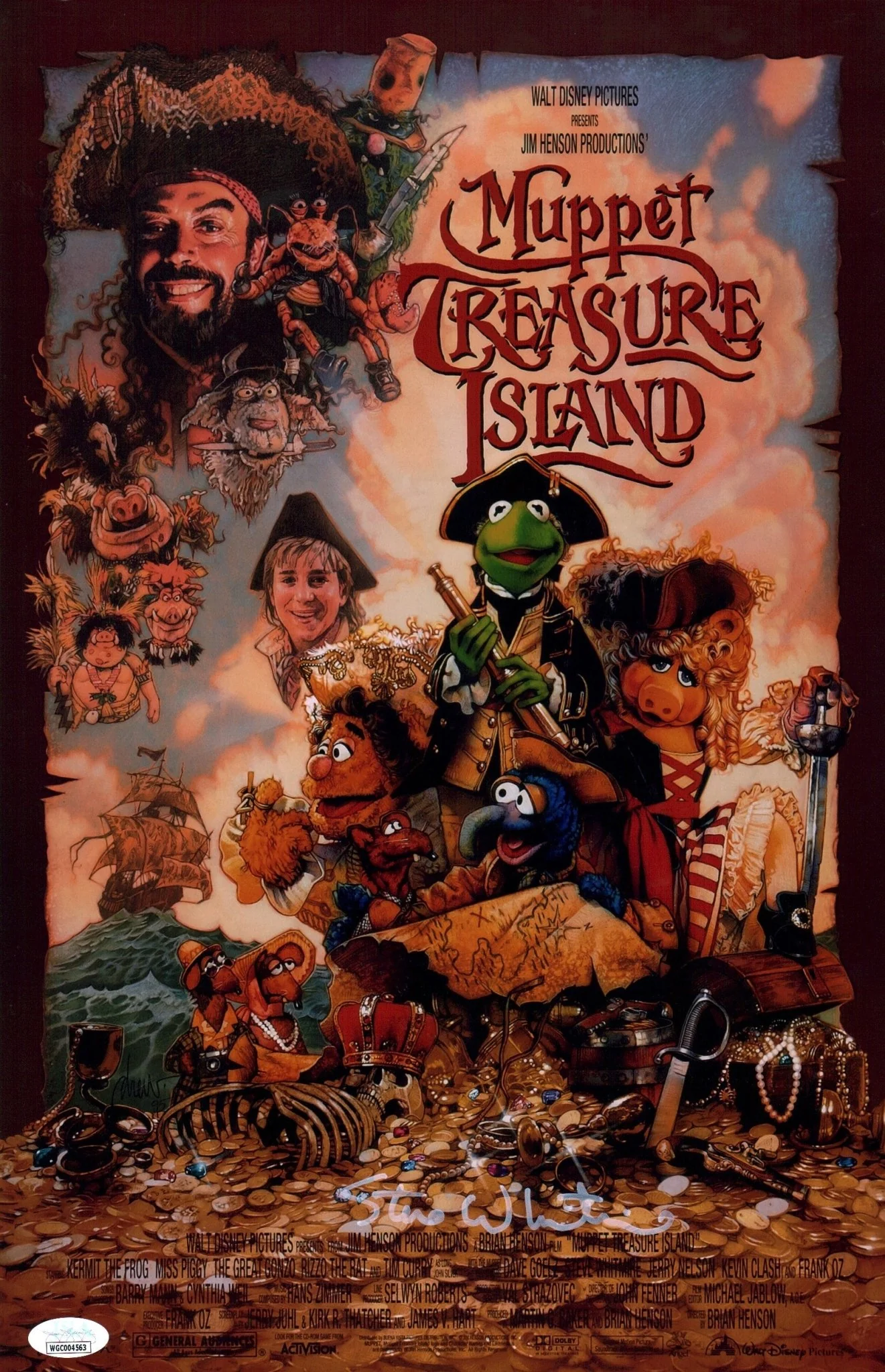 Steve Whitmire Muppet Treasure Island 11x17 Signed Photo Poster JSA Certified Autograph - Image 2