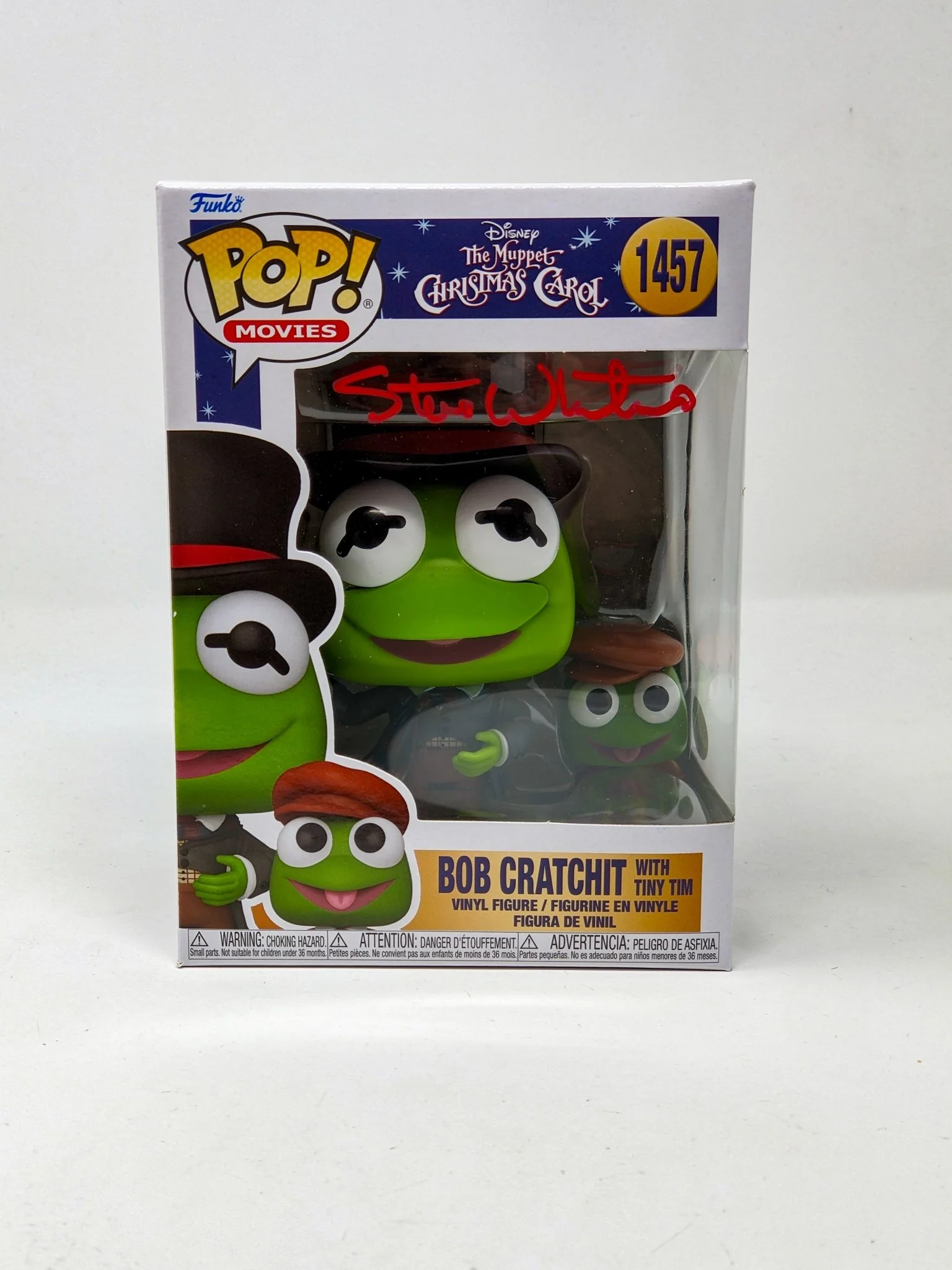 Steve Whitmire The Muppet Christmas Carol Bob Cratchit with Tiny Tim #1457 Signed Funko Pop JSA Certified Autograph - Image 2