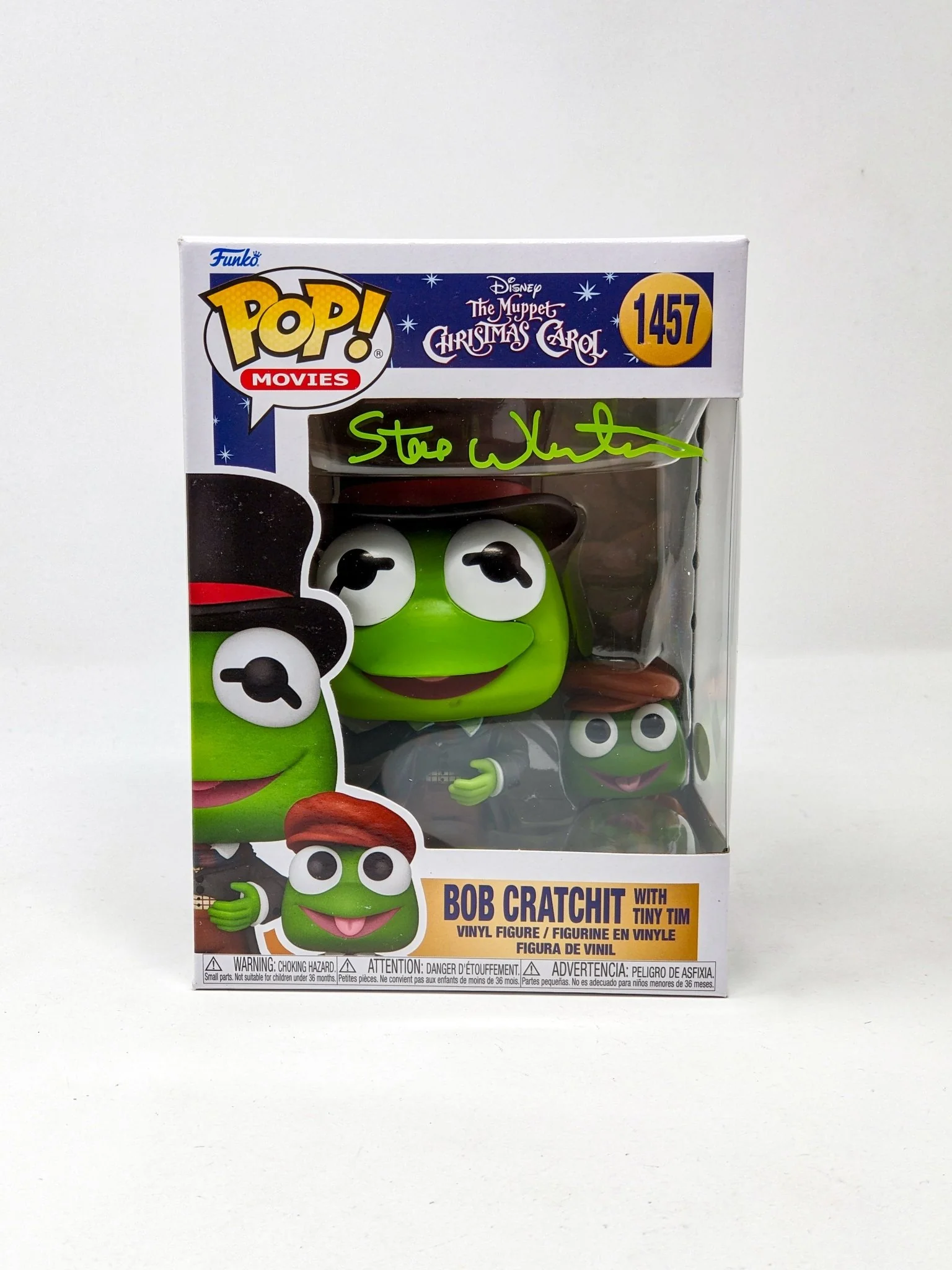 Steve Whitmire The Muppet Christmas Carol Bob Cratchit with Tiny Tim #1457 Signed Funko Pop JSA Certified Autograph - Image 3