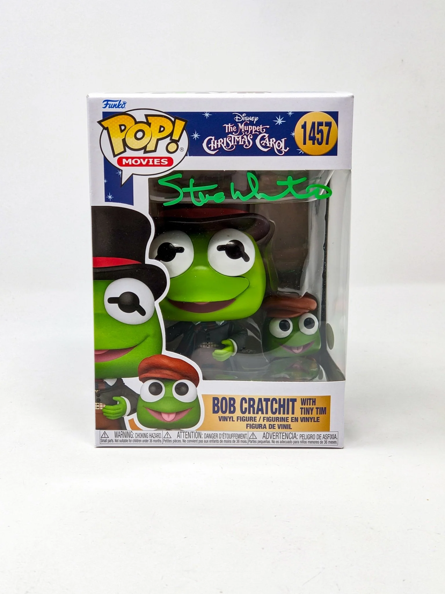 Steve Whitmire The Muppet Christmas Carol Bob Cratchit with Tiny Tim #1457 Signed Funko Pop JSA Certified Autograph - Image 5