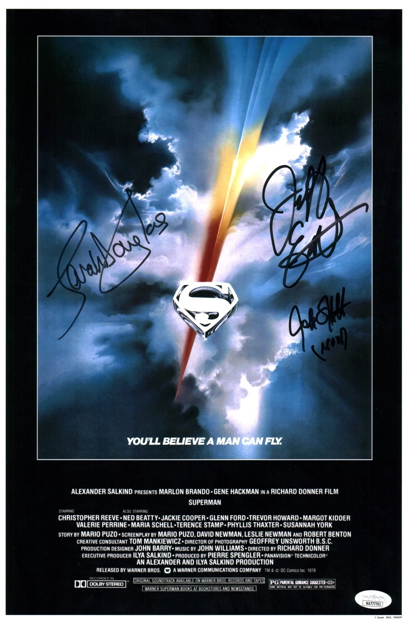 Superman 11x17 Photo Poster Cast x3 Signed Douglas East O'Halloran JSA Certified Autograph - Image 2