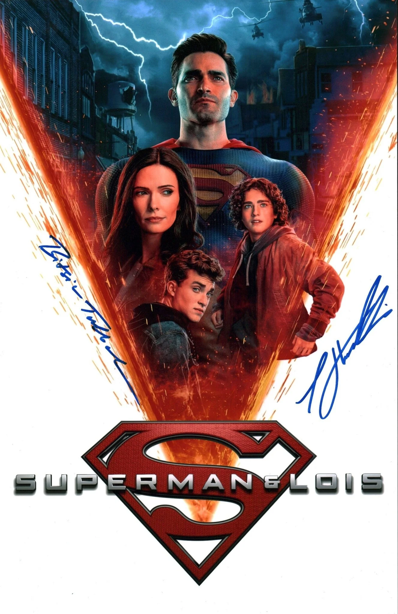 Superman and Lois 11x17 Cast x2 Hoechlin, Tulloch Signed Photo Poster JSA Certified Autograph - Image 2