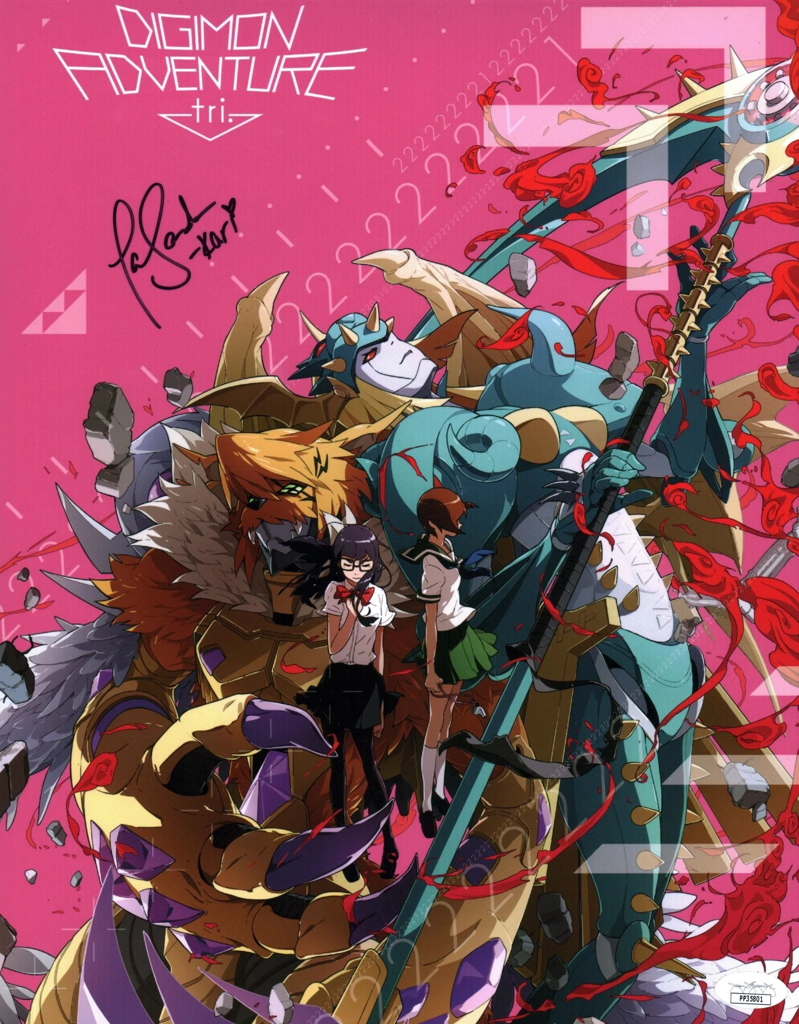 Tara Sands Digimon Adventure Tri 11x14 Signed Photo Poster JSA Certified Autograph - Image 2