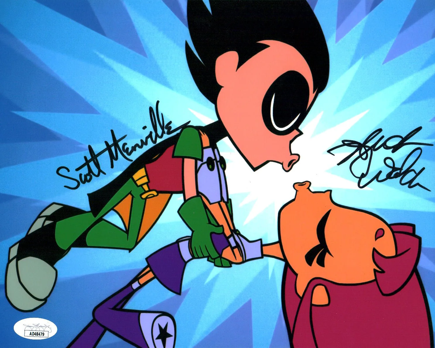 Teen Titans Go!  8x10 Photo Cast x2 Signed Menville Walch JSA Certified Autograph - Image 2