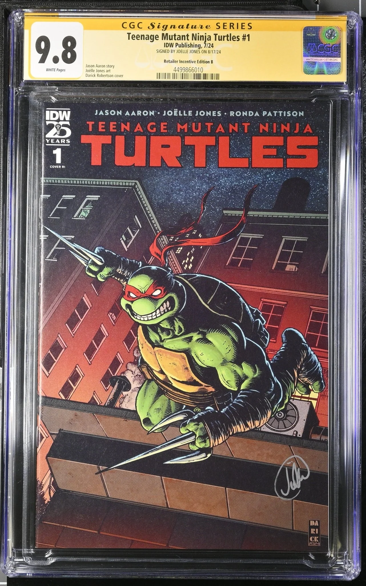 Teenage Mutant Ninja Turtles #1 Retailer Incentive Edition B CGC Signature Series 9.8 Signed by Joelle Jones - Image 6