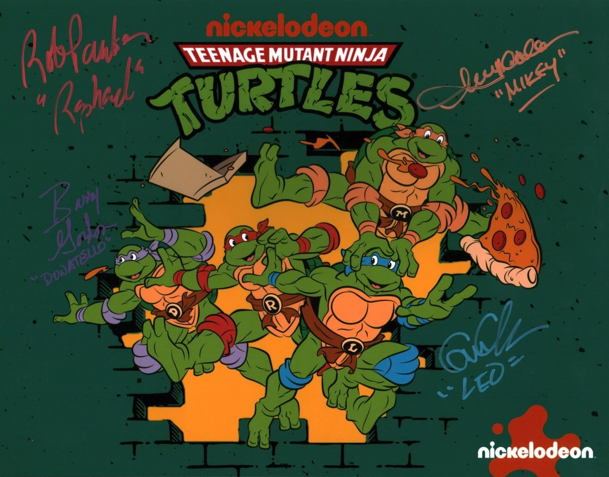 Teenage Mutant Ninja Turtles 11x14 Photo Poster Cast x4 Signed Clarke, Gordon, Coleman, Paulsen JSA Certified Autograph - Image 2