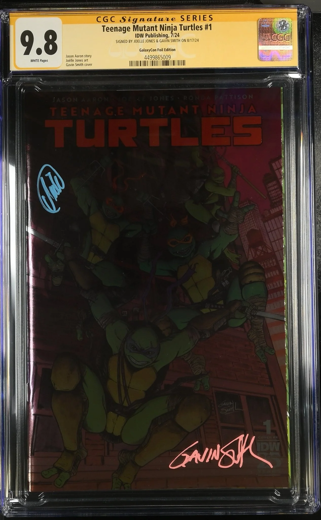 Teenage Mutant Ninja Turtles 2024 #1 Foil Cover B GalaxyCon Exclusive CGC Signature Series 9.8 x2 Joelle Jones, Gavin Smith - Image 2