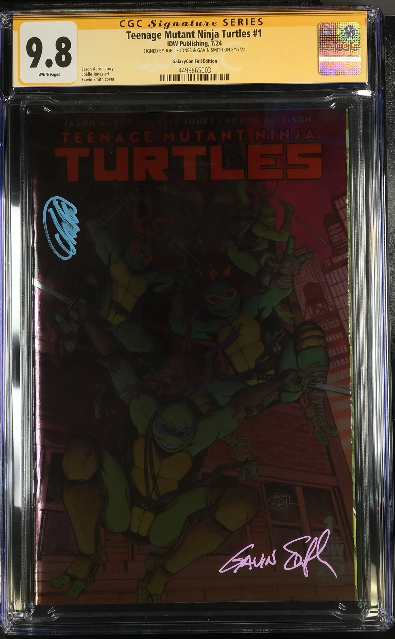 Teenage Mutant Ninja Turtles 2024 #1 Foil Cover B GalaxyCon Exclusive CGC Signature Series 9.8 x2 Joelle Jones, Gavin Smith - Image 5