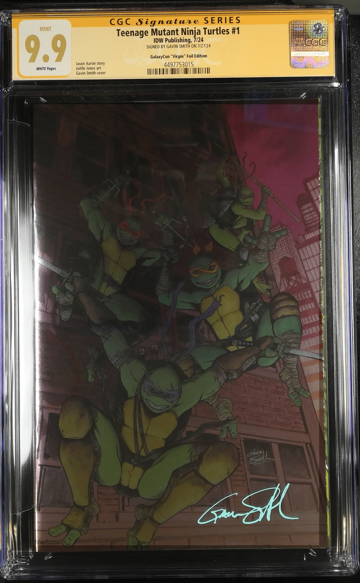 Teenage Mutant Ninja Turtles 2024 #1 Foil Cover B GalaxyCon Exclusive CGC Signature Series 9.9 Signed by Gavin Smith - Image 4