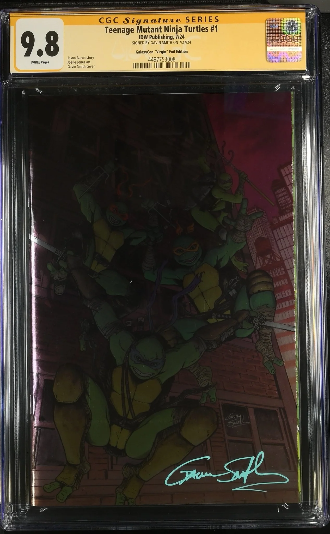 Teenage Mutant Ninja Turtles 2024 #1 Foil Virgin Cover B GalaxyCon Exclusive CGC Signature Series 9.8 Gavin Smith - Image 4