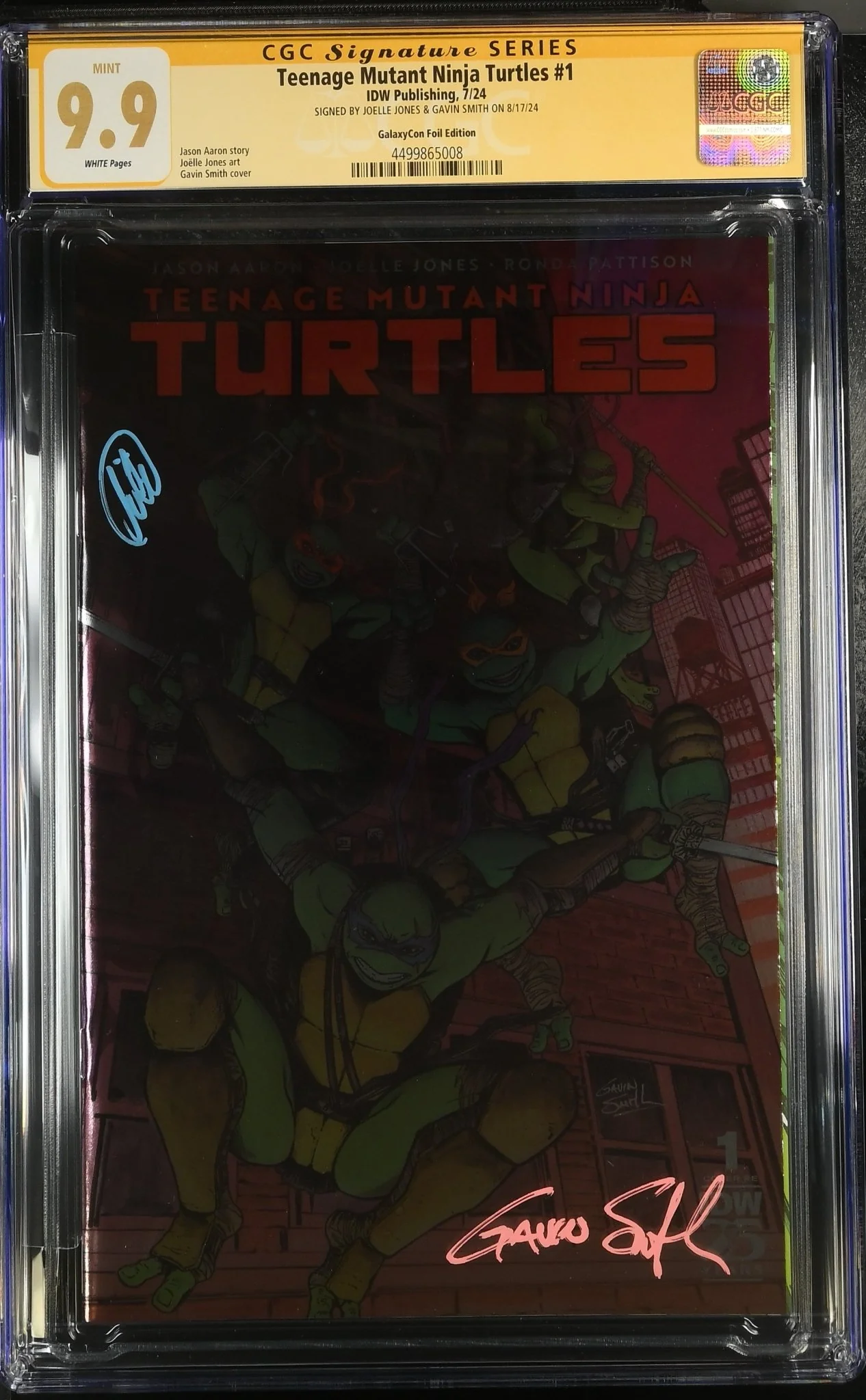 Teenage Mutant Ninja Turtles 2024 #1 Foil GalaxyCon Exclusive CGC Signature Series 9.9 x2 Joelle Jones, Gavin Smith - Image 4