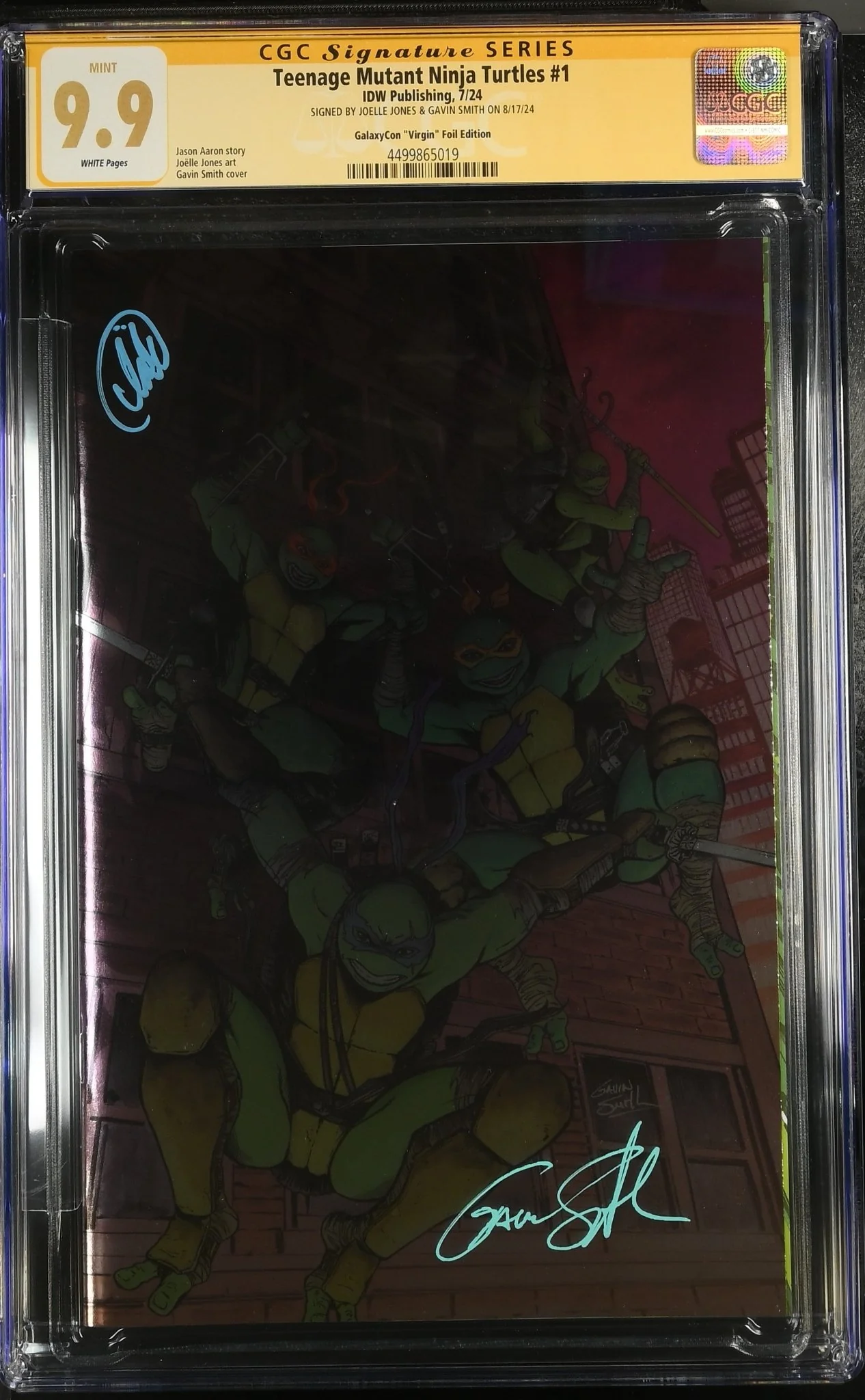Teenage Mutant Ninja Turtles 2024 #1 Foil Virgin GalaxyCon Exclusive CGC Signature Series 9.9 Signed by Joelle Jones, Gavin Smith - Image 2
